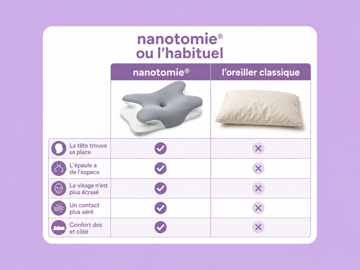 Comparatif oreiller nanotomie®